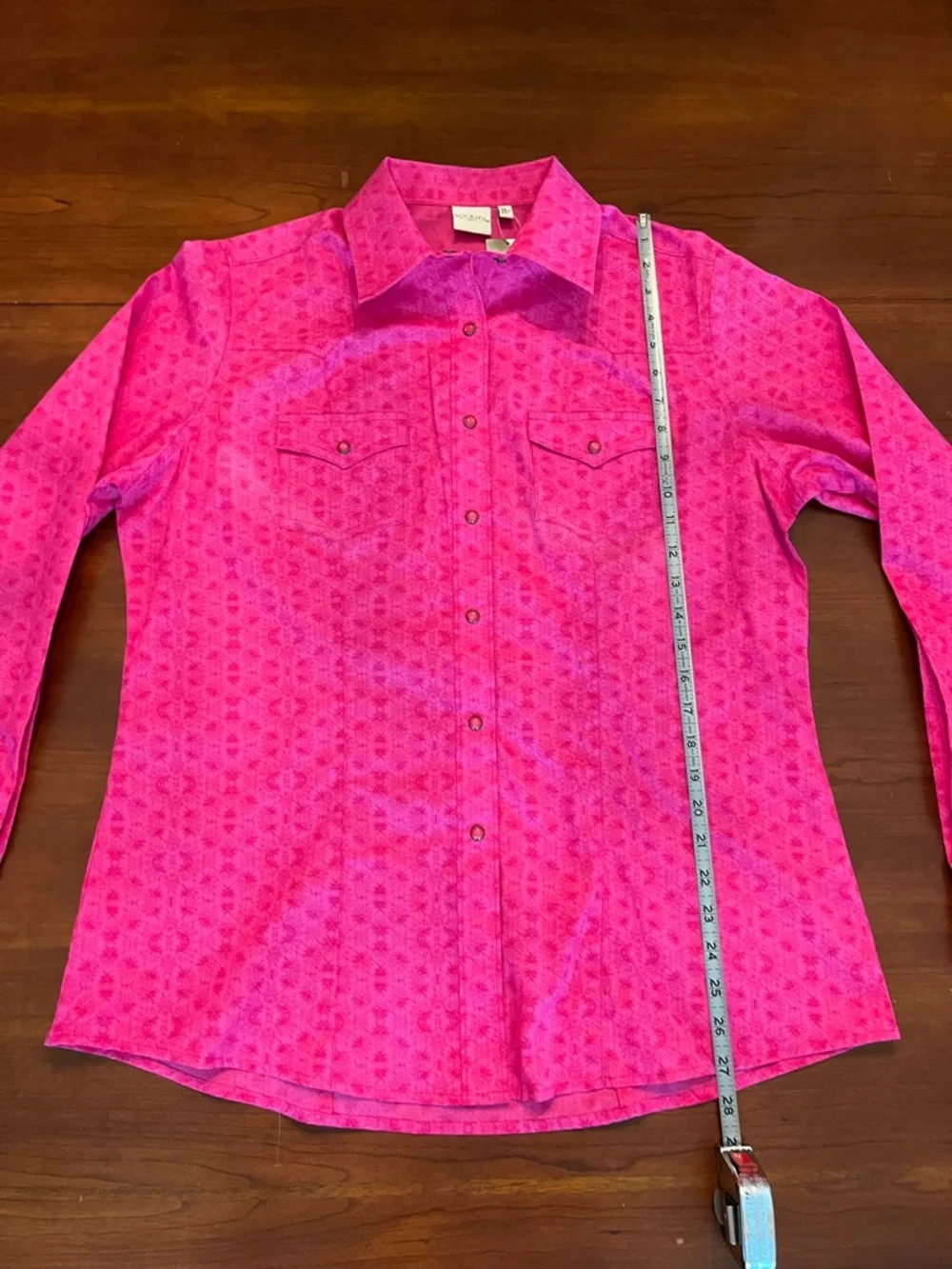 Rockies Women’s Pearl Snap Western Shirt Pink Vintage XL - Picture 11 of 11
